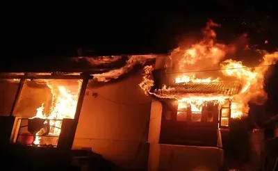 नैनीताल   होटल व्यवसायी के घर में लगी आग