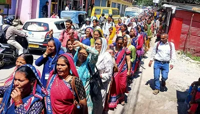 बागेश्वर  आठ सूत्रीय मांगों को लेकर आंगनबाड़ी कार्य​कर्तियों का जोरदार प्रदर्शन