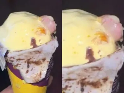 महिला के ऑनलाइन मंगाई आइसक्रीम कोन में मिली इंसानी उंगली