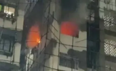 दिल्ली   तीन मंजिला बिल्डिंग में लगी आग  एक महिला की मौत  26 को बचाया