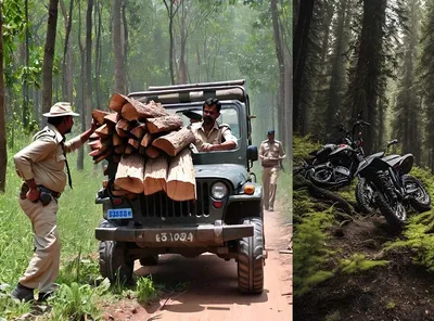 haldwani  दबंग वन तस्कर ने दरोगा से की मारपीट  ताना तमंचा  जबरन गेट खुलवाया और ले गया लकड़ी