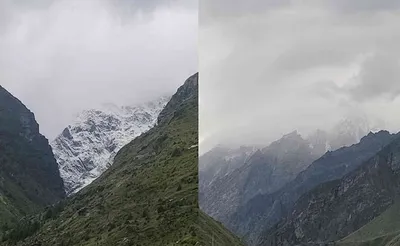 uttarakhand   बदरीनाथ धाम की ऊंची चोटियों पर सीजन की पहली बर्फबारी